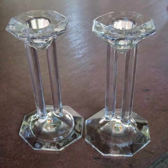 A Pair of Fabulous Marc Aurel 24% Lead Crystal Bleikristall Candle Holders - Picture 5 of 10